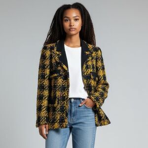 Vintage Carlisle Tweed Blazer Jacket “Clueless” Style Size 10 Shoulder Pads